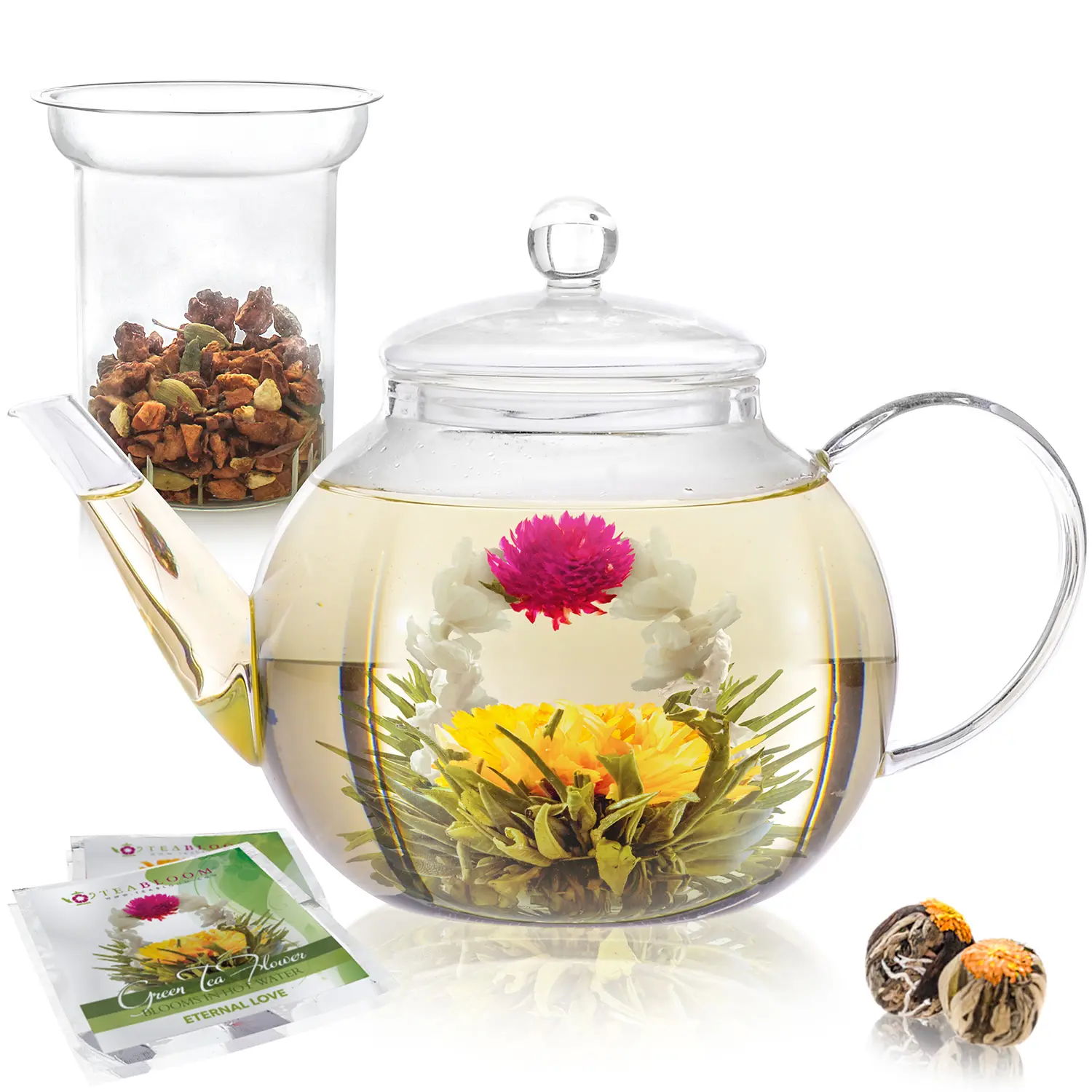 Celebration Glass Teapot with Loose Tea Glass Infuser Celebration Glass Teapot with Loose Tea Glass Infuser