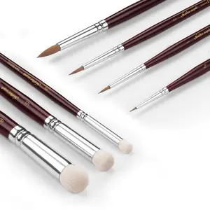 Golden Maple Master I: 7PCS Kolinsky Sable & Goat Hair Miniature Paint Brush Set