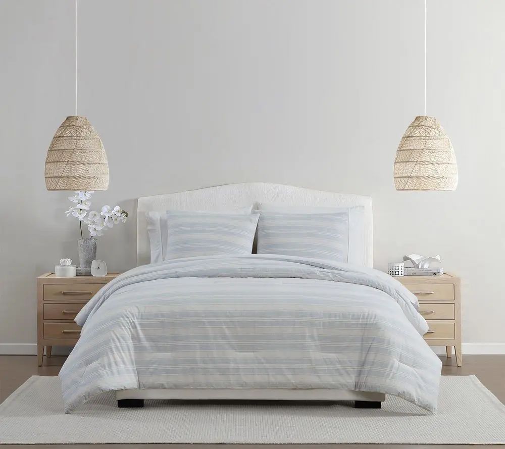 Palm Aire Bay 3 -Pc Textured Stripe Cotton Comforter Set, King