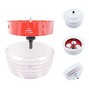 Dust Cover for Hole Openers, Suitable for Embedded Lamps, Can Lamps, Plastic Cover for Bimetallic Hole Openers, Suitable for Led Embedded Lighting, Multi-functional Drill Bit Ash Collection Bowl, Household Dust Cover