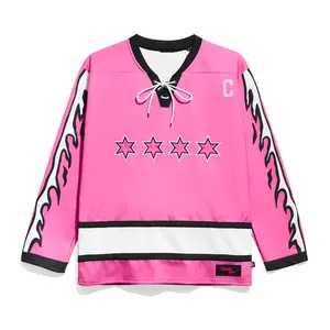 CM Punk SummerSlam 2012 Hockey Jersey Lace Neck Long Sleeve With Rope