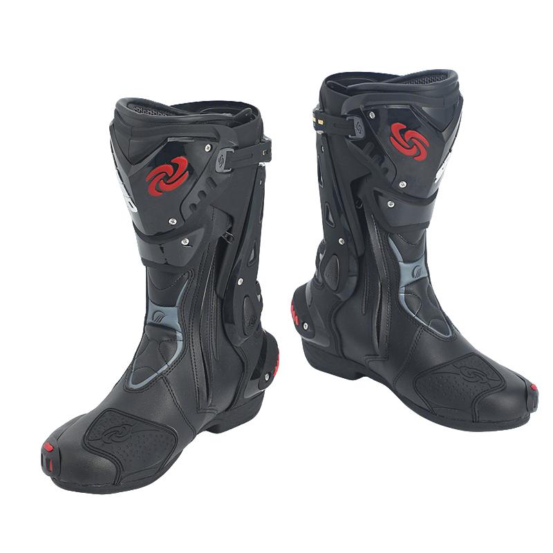 Four-season motorcycle riding boots, high-top with anti-collision ankle protection, wear-resistant and non-slip off-road racing boots, unisex riding gear