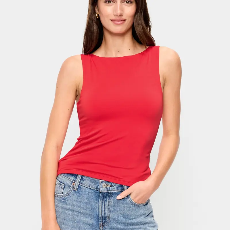 Old Navy Women's Hug Double-Layer Boat-Neck Top
