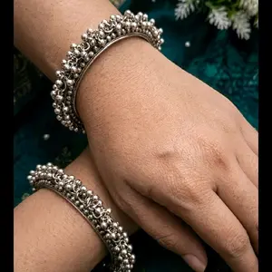Js Ghungroo two Kadas Bangles - Traditional Ethnic Style with Intricate Designs, Ideal for Festival Wear