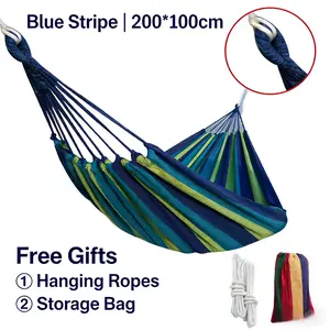 Outdoor Portable Children's Hammock Set with Storage Bag for Solo Camping Bikepacking Glamping and Patio Furniture Summer Gift Fabric Single Hammock Anti-Rollover Design Durable Canvas Material 200cm Length