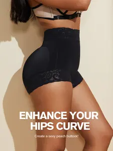Faja Shaping Shorts with Lace Stitching - Comfortable Tummy Control & Butt Lifting Briefs black faja Women's Floral Compression Shaper Women's Floral shapewear bottom floral lace
