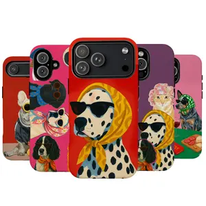 Funny Dog Phone Case Dog Meme Dog lover Dog vintage Art Iphone Case, Dog Phone Case Candlelight Dinner Cover for iPhone 17 16 15 14 13 12, Animal Dinner Phone Case Cat Dog