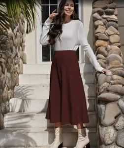 Women's Solid Plain Skirt Casual Bottom for Ladies in Rich Maroon Color Perfect for Everyday Wear