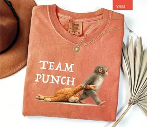Comfort Colors Team Punch Baby Monkey Punch Shirt Tee, Animal Lover Gift, Cute Monkey T-Shirt, Team Punch,Wildlife Shirt,Cozy Graphic Tee