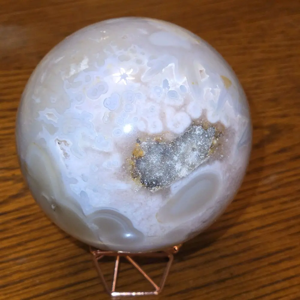 Pink Cherry Blossom Agate Sphere