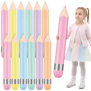 12 Pcs Giant Large Inflatable Pencil Balloon Back to School Hanging Jumbo Blow up Pencils Decoration for First Day of School Party Classroom Welcome Party Photo Prop