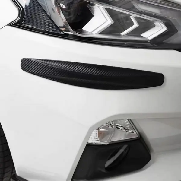 Universal Car Bumper Anti-Collision Strip, Rubber Bumper Guard Protector with Carbon Fiber Pattern, Scratch Proof Bumper Lip Trim for Most Vehicles