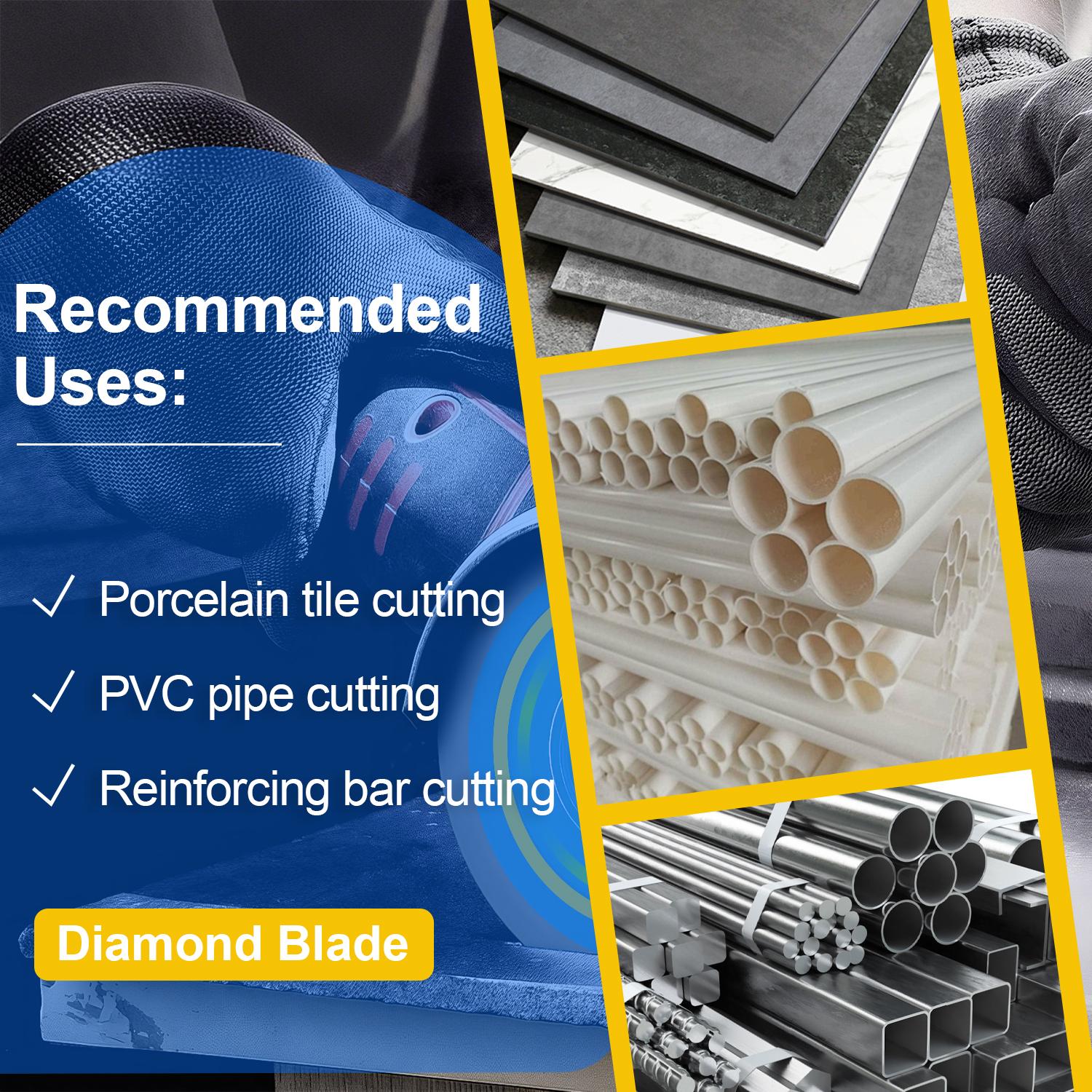 3PCS 4.5" Multi-Material Cutting Blades, Dry Cut Saw Blades for Angle Grinder, Cutting Metal, Cast Iron, Tile, Stone, Marble & Plastic, Heavy Duty Angle Grinder Tool Accessories