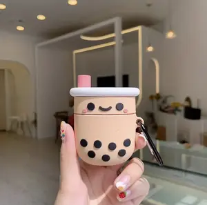Boba Tea AirPods Case, Headphones Accessories, Music, Keychain, Coffee, Cute Kawaii Cover, Cartoon, Anime, Phone Electronics, Christmas, Kids, Birthday, Matcha Drink, Apple, Mother's Day, Mom