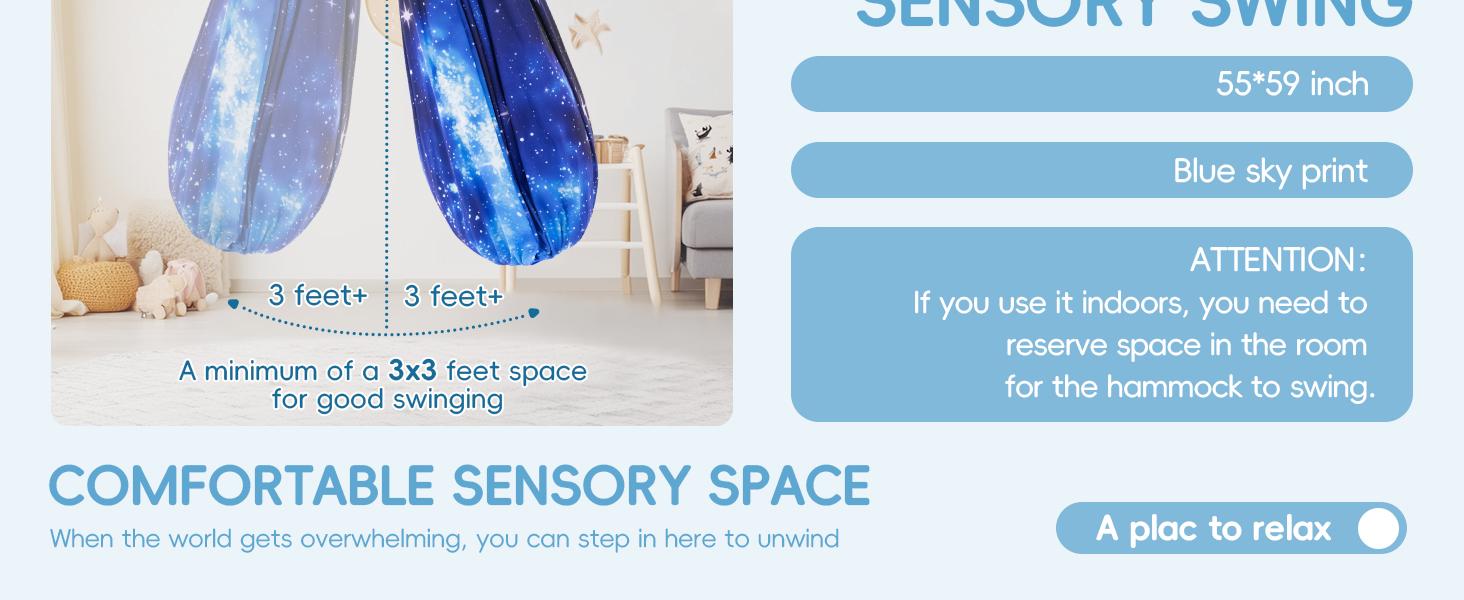 (Summer Turn-Up)OUTREE Sensory Swing for 3+ Years Old - Double-Layered Hammock with 360° Rotating Hanger Kit, Summer Turn Up & Father's Day Deal