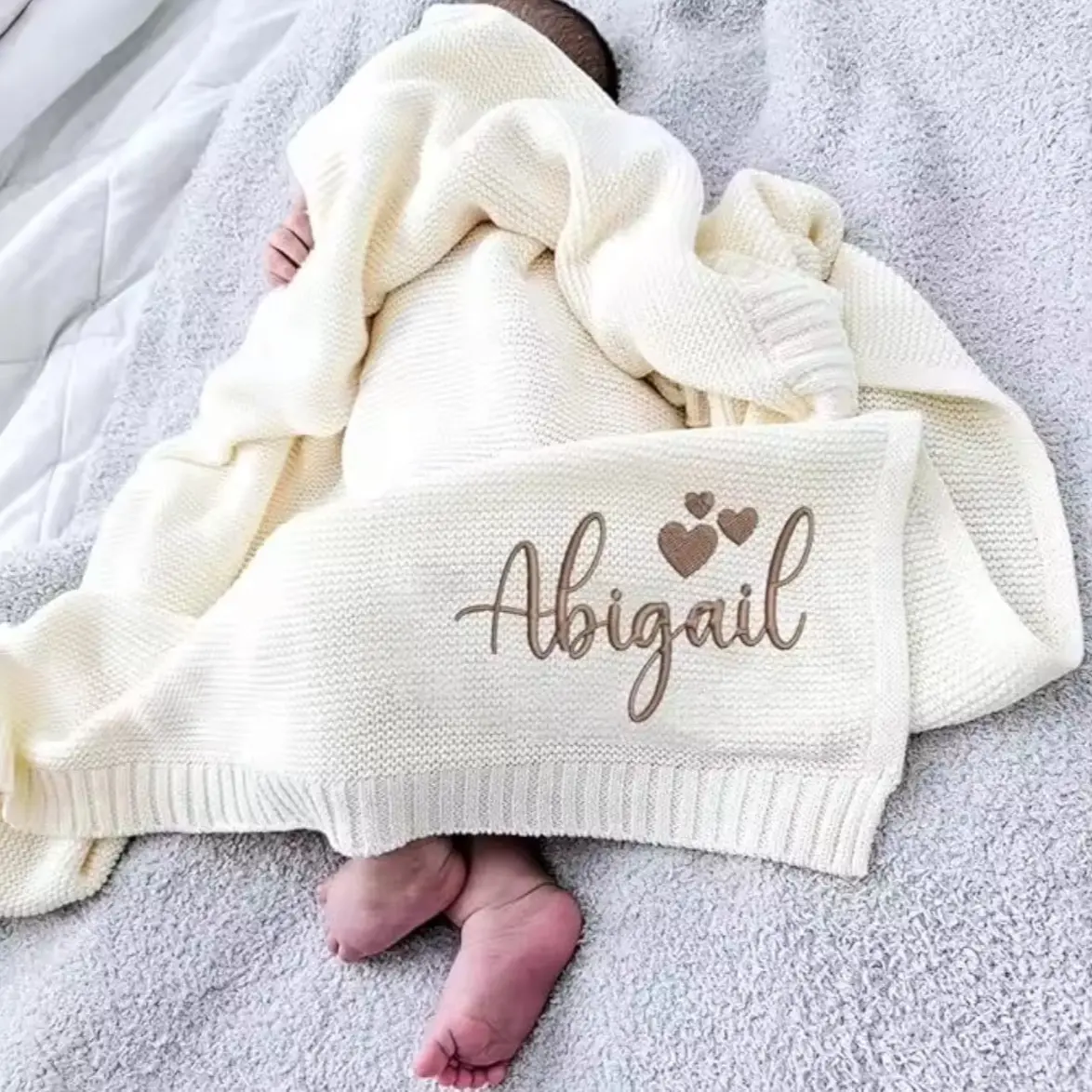 Personalized Baby Blanket with Custom Name Embroidery