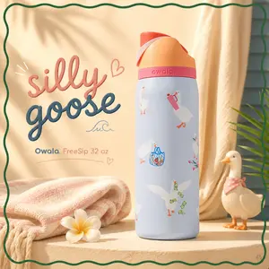 Owala Silly Goose FreeSip Water Bottles – Owala Weekender, Vintage Surf Leakproof Insulated Stainless Steel, Gift for her, Gift for him, Easy to Clean, Travel Friendly, Dishwasher Safe