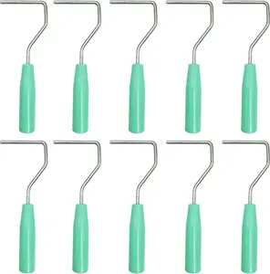 10 Pack Paint Roller Frame Fits for 2-4 Inch Rollers, 8 Inch Long Paint Roller Handle, Painting Supplies for Wall House Homes, Green