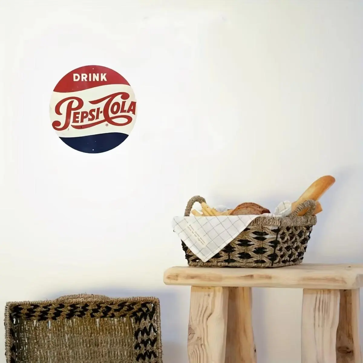 Vintage Pepsi Round Aluminum Wall Sign, Retro Decor, Drink Pepsi Poster, Wall Decor, Home Decor, Room Decor, Living Room Decor, Kitchen Decor