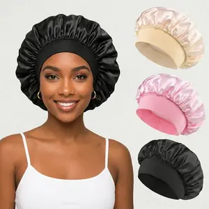 Women Silk Satin Bonnet Sleep Cap - Soft Elastic Band Hair Wrap, Lightweight Night Bonnet for Natural Curly Hair Care Set