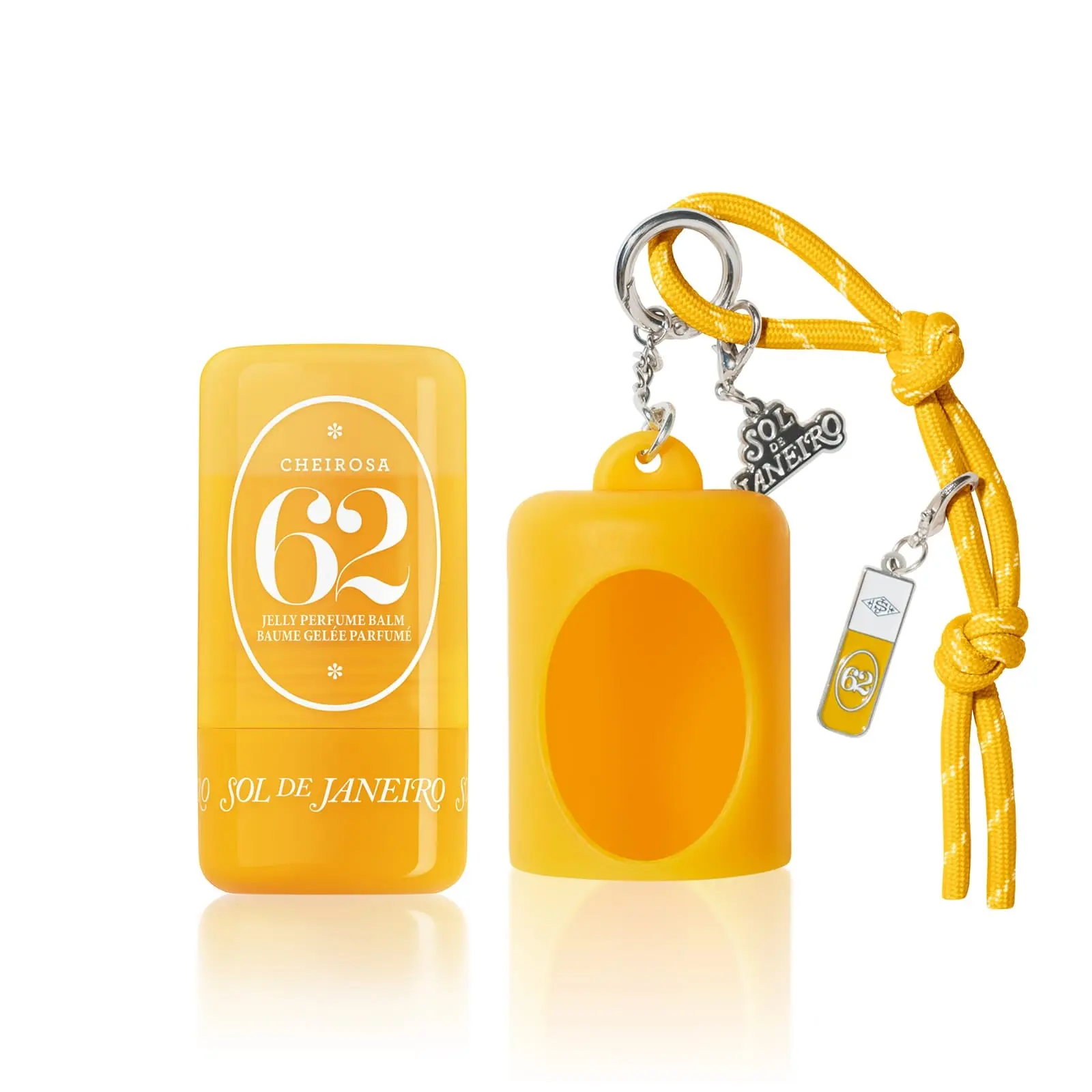 Sol de Janeiro Cheirosa 62 Jelly Balm + Keychain Duo | Your Pistachio & Salted Caramel Perfume Stick That Clips Onto Your Bag, Keys Or Phone Chain For A Delicious On-The-Go Perfume Boost.