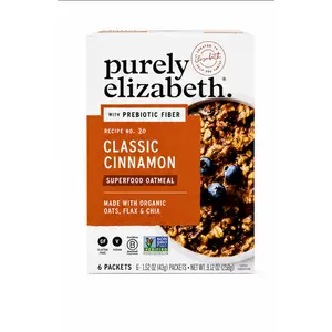 Purely Elizabeth Superfood Vegan Oatmeal Classic Cinnamon 9.12 Oz 6 Packets