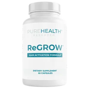 Regow by PUREHEALTH RESEARCH – Hair Growth Formula to Reduce Thinning, Strengthen Hair Follicles, Boost Volume & Texture – Supplements for Women & Men.