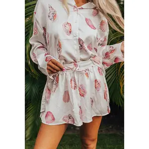 Seashell Splendor Satin Shorts