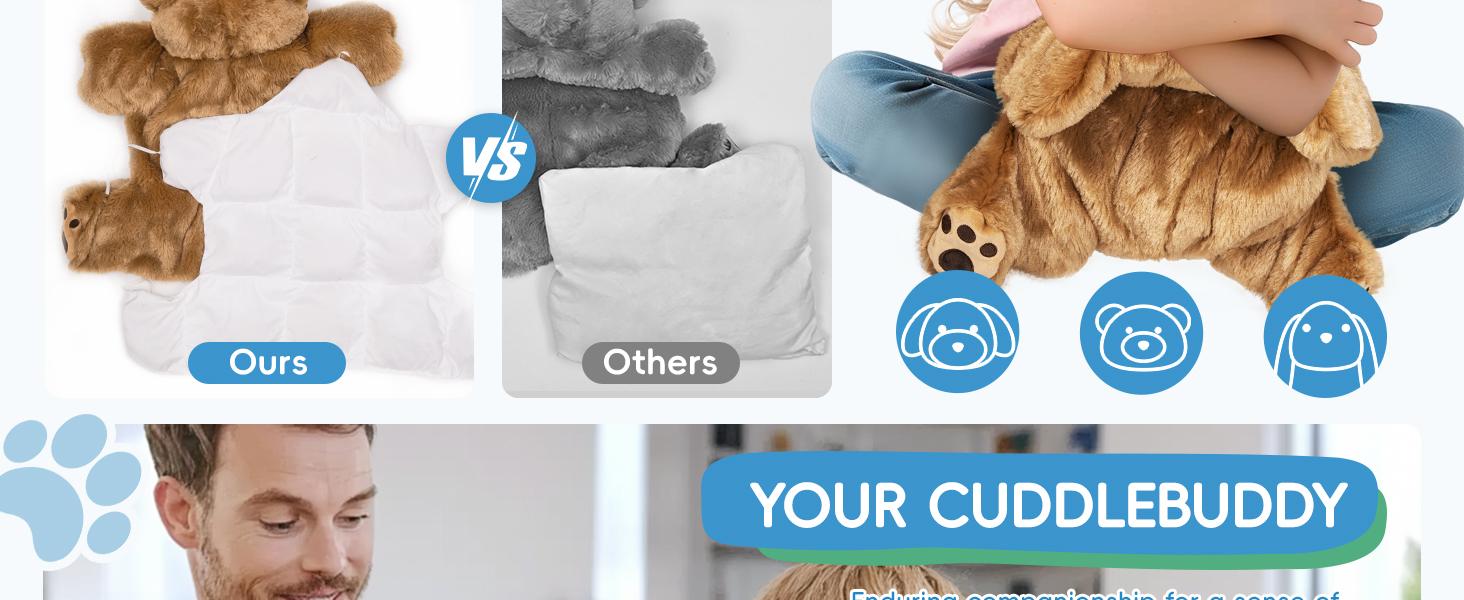 OUTREE Weighted Lap Pad 22.83 * 19.69 in,Weighted Stuffed Animals for Sensory Needs，4.5LBS Bear-Shaped Weighted Blanket Kids，Sensory Toys