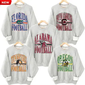 Vintage All Team Football College Ash Grey Sweatshirt,  Retro Hometown Football Game Day Pullover, Vintage College Football Graphic, Gift For Fans