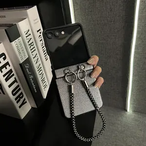 New Luxury Glitter Silk Thread Pattern Gitter Ring Phone Case For Samsung Galaxy Z Flip7 flip7 Flip 5 flip6 zflip7FE Back Cover