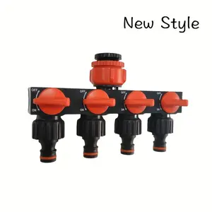 Leak-Proof 4-Way Hose Splitter, Heavy Duty Water Splitter with 4 Independent Shut-Off Valves, Strong Brass Connector for Simultaneous Garden, Car Washing & Pool Use, Commercial & Home