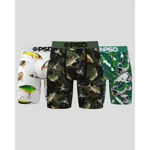 PSD Mens Lure Life Boxer Brief 3 Pack - Standard Length 7 Inch Inseam, Soft and Breathable Poly Blend Fabric