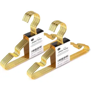 20 pack 12 inch gold kids baby hangers strong metal children clothes hangers for closet space saving infant hanger for toddler coats pants gold 20