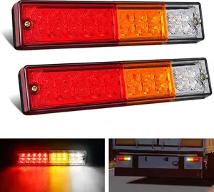 Nilight 2PCS Trailer Tail Light Bar 20LED Brake Running Turn Signals Reverse Light Tail Lights IP65 Waterproof for 10-30V Truck Trailer Caravan Van RV UTV Camper Boat