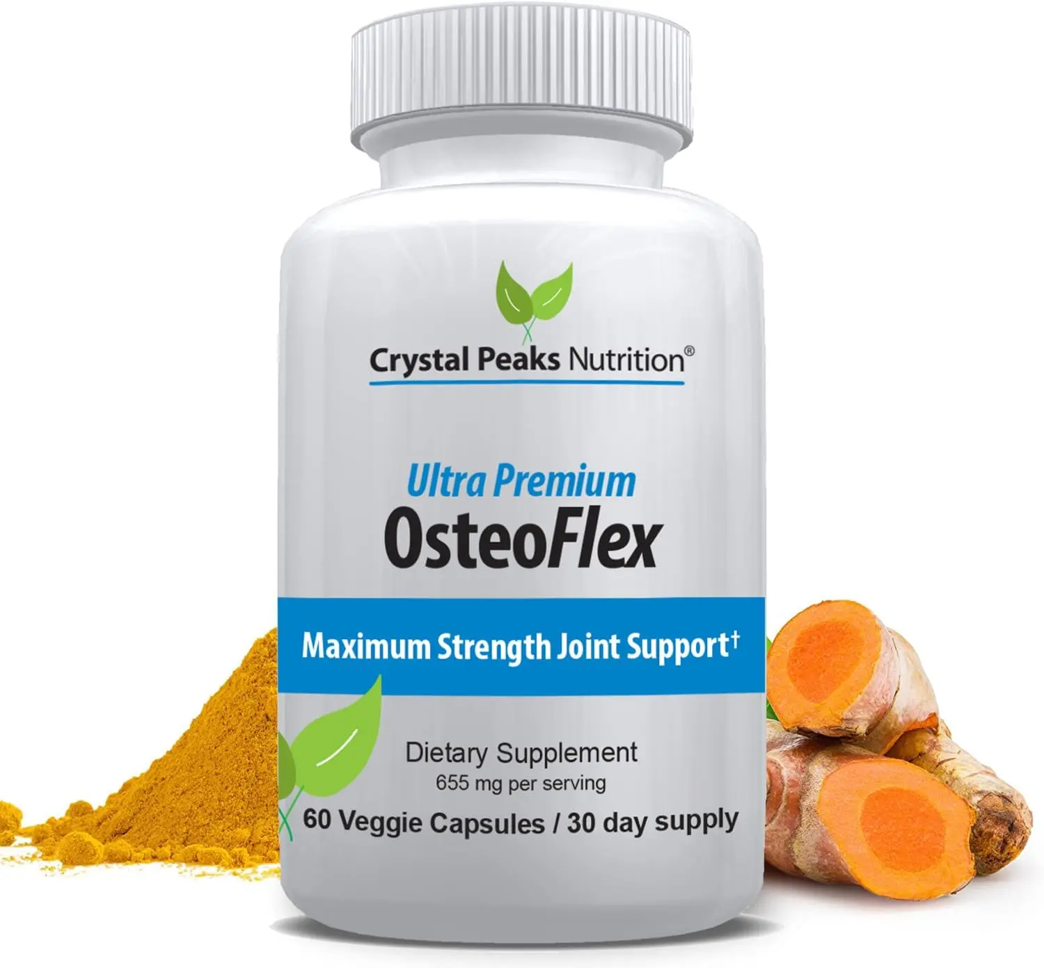 Organic Curcuminoids Osteoflex – Turmeric & Bioperine for Joint Support & Absorption – 60 Capsules (30-Day Supply)