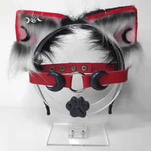 Red black luna ouija Ear necklace Halloween Cosplay