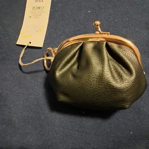 Mini Vintage A New Day Purse - Green Leather with Gold Hardware and String Handle