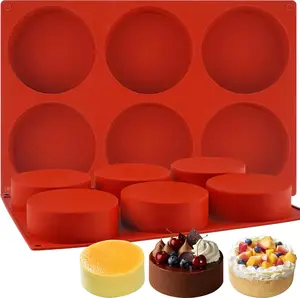4 Inch 1.4 Inch Deep Round Silicone Baking Molds, 2Pcs Silicone Muffin Top Pans for Baking Muffin Top, Whoopie Pie, Sandwiches and Hamburger