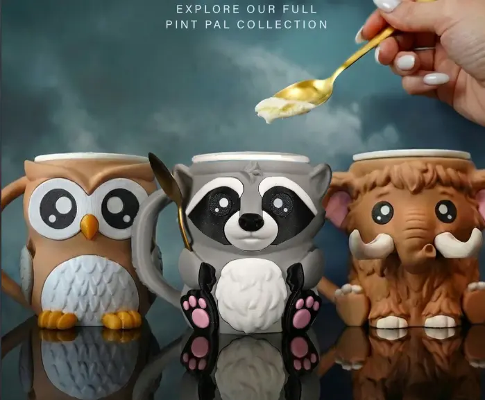 【ROCKY CUP】1パイント R刻印 made in USA Rocky the Raccoon Ice Cream Pint & Ramen Cup Holder | 3D Printed