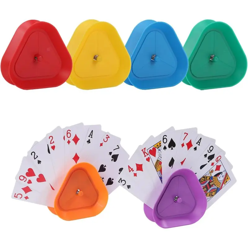 Playing Card Games Holder - 6 Pack Little Hands Portable Cards Tray for Adults, Seniors, Hands Free Cards Holders for Cards Game, Bridge, Poker, Solitaire Parties, Family Card Game Nights, Party Card Game, Gaming Experience, Multiple Players
