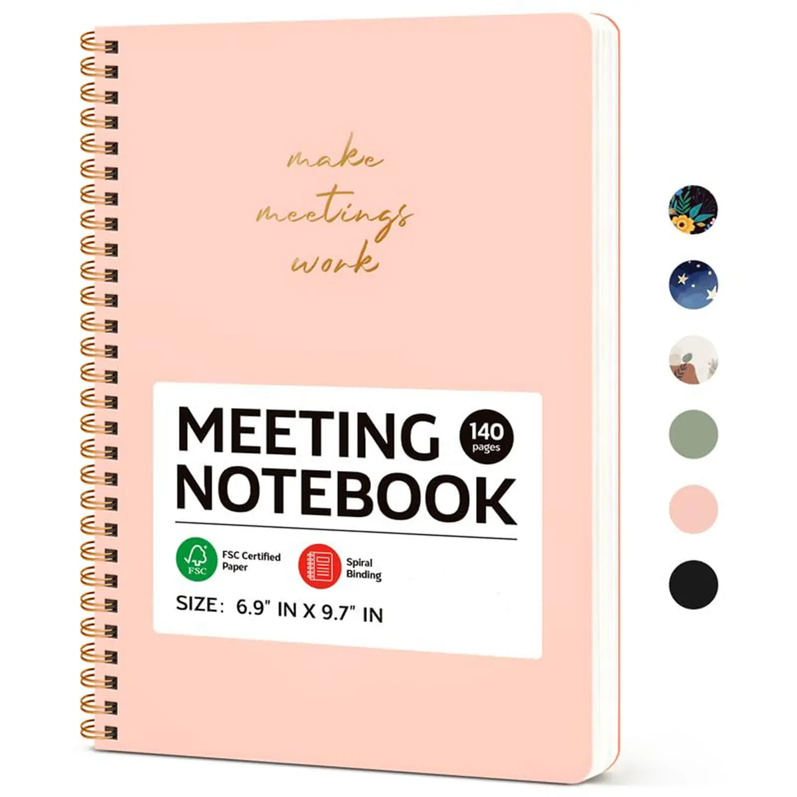 Meeting Notebook for Work Organization - Work notebook with action items, Meeting Minutes Planner Notebook, Perfect Office Supplies for Men & Women