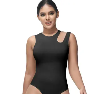 Soo Slick Cutout Shapewear Bodysuit – Tummy Control, Seamless, Stretchy, Sculpting, Removable Padding, Comfortable Soft Compression, Sleeveless Thong