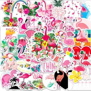 50 Pack of Pink Flamingos Stickers. Cute Animal Stickers. No Duplicates
