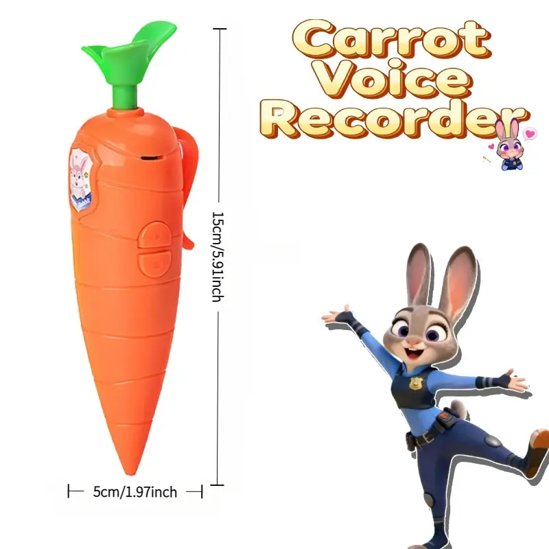 Nick & Judy Zootopia Carrot Recording Pen Electronic Sound Toy Can Write Ballpoint Pen Novelty Voice Recorder Pen Gift**2026