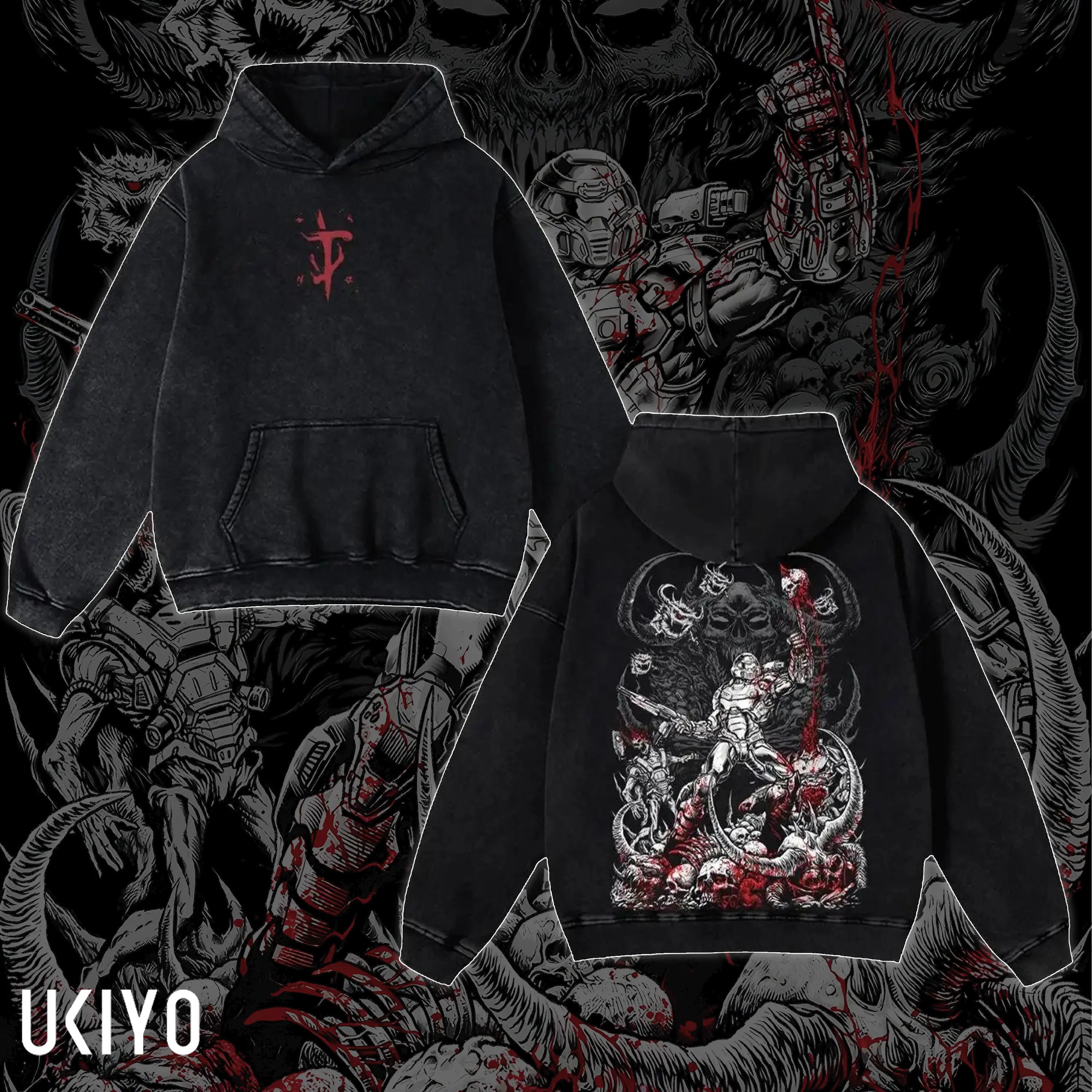 Doom the Dark Ages Eternal v2 doom slayer Game RPG action fps GOTY Washed Tshirt 2 Sided Cotton unisex graphic tees hoodie game merch Menswear Clothes Soft Top Apparel