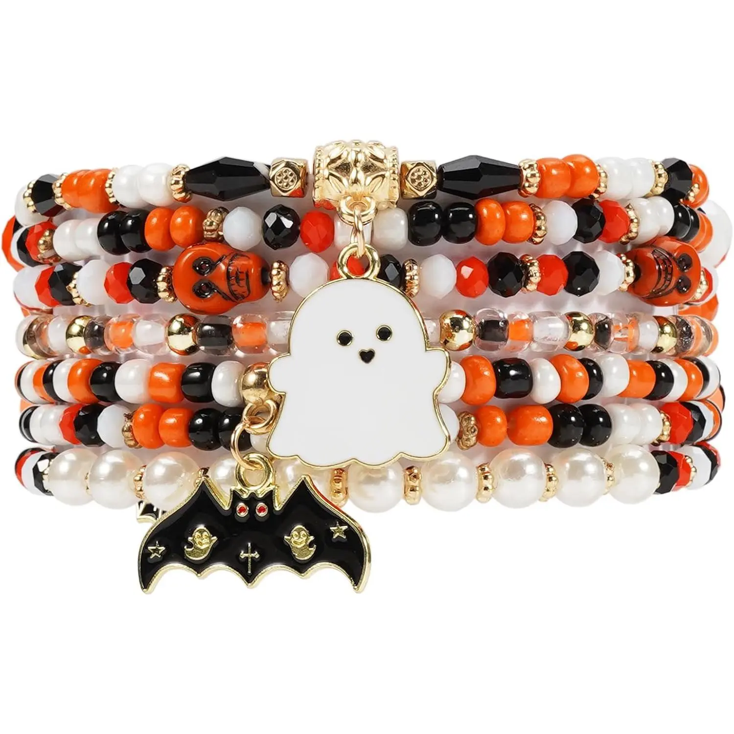 Halloween Bracelets Stackable Heishi Beaded Stretch Bracelets Halloween Bracelets Stackable Heishi Beaded Stretch Bracelets