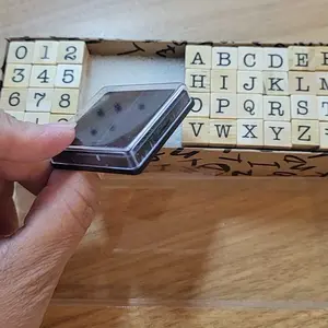 Wooden Alphabet & Number Stamp Set, DIY Scrapbooking Stamp, Office Stationery & Supplies for Students, School Supplies