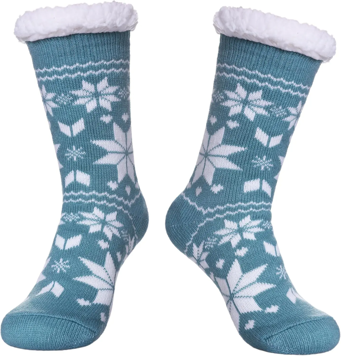 SDBING Slipper Socks for Women with Grippers, Winter Warm Fuzzy Indoor Christmas Gifts Socks