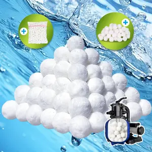 1.77 Lbs Pool Filter Balls for Sand Filter, Reusable Eco-Friendly Sand Filter Balls (Equals 30lbs Pool Filter Sand), Pool Filter Media Balls with Filter Bag, Filter Balls for Swimming Pools